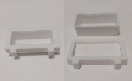 Fali tároló, modulosan építhető, fali panelhez szögletes tálka 62x24x22mm (Fanni fal 041) KAPHATÓ !!!!!!