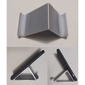   Univerzális telefon és táblagép tartó állvány, 1-10mm vastagságig, kétféle dőlésszöggel ezüst KAPHATÓ !!!!!!!!