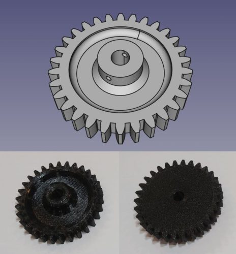 Fogaskerék M=2 x 30 fog x 64 mm 3D nyomtatott UV álló, PET-G  KAPHATÓ !!!!!!