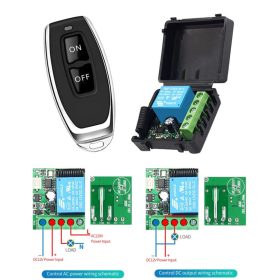   Távirányitó modul + távvezérlő 1csatornás 433Mhz, impulzus vagy folyamatos relé kapcsolás. RENDELÉSRE !!!!!!!
