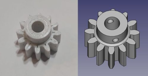 Fogaskerék M=1.5 x 12 fog x 21 mm 3D nyomtatott KAPHATÓ !!!!!!