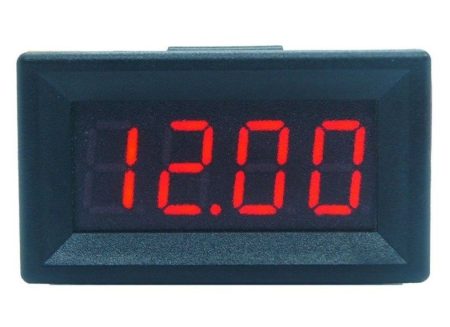Piros Mini Digitális feszültségmérő 0-100V (4 vezetékes, 3 digites) KAPHATÓ !!!!!!!!