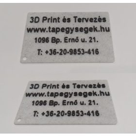   Névjegykártya, reklámkártya, 68x43x1,4mm, 0,6mm kiálló szöveg, a szöveget Ön adja meg KAPHATÓ !!!!!!!
