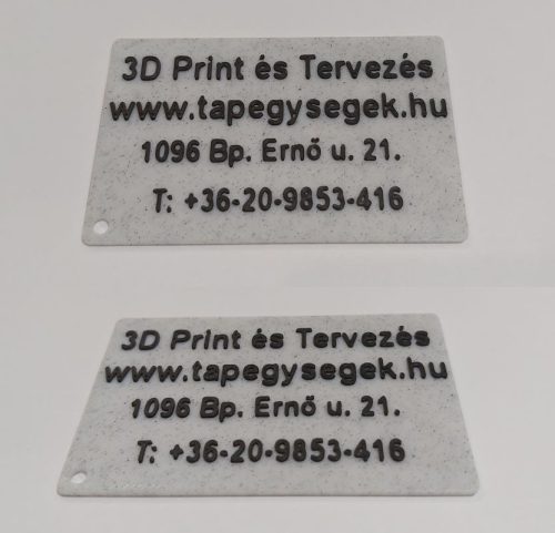 Névjegykártya, reklámkártya, 68x43x1,4mm, 0,6mm kiálló szöveg, a szöveget Ön adja meg KAPHATÓ !!!!!!!