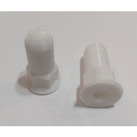   Hatlapfejű kupakos peremes hoszított csavar anya M8, fehér szín, UV álló kütérre - beltérre KAPHATÓ !!!!