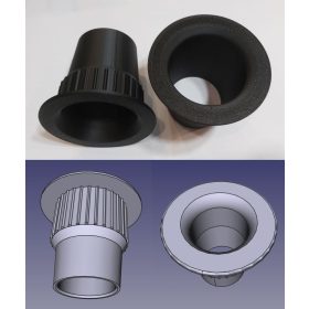 Reflexcső 60x70mm fekete furat nélküli KAPHATÓ !!!!!!!