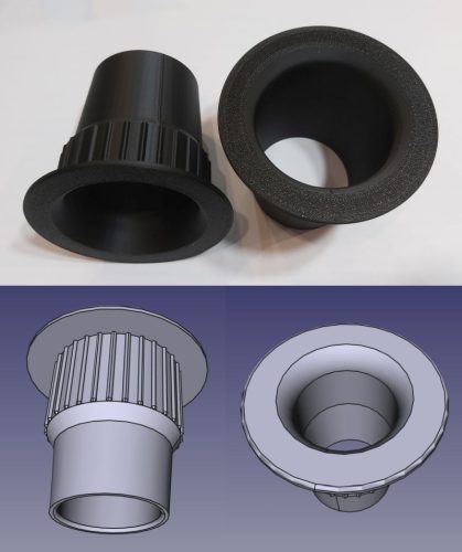 Reflexcső 60x70mm fekete furat nélküli KAPHATÓ !!!!!!!