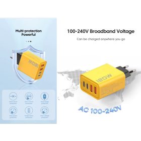   USB hálózati töltő: Univerzális 2xUSB aljzat + 2xUSB C-aljzat, max 30W portonként KAPHATÓ !!!!!!