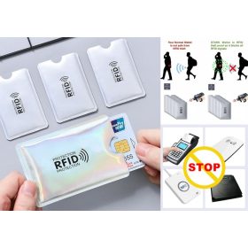   RFID bankkártya adatlopás ellen védő tok, alumínium ezüst, kettesével KAPHATÓ !!!!!!!