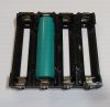 18650 Li-ion 4db lapos érintkezős 65mm-es akkumulátorokhoz, acél rugós érintkezőkkel, forgatott polaritású, akkumulátor tartó. KAPHATÓ !!!!!!