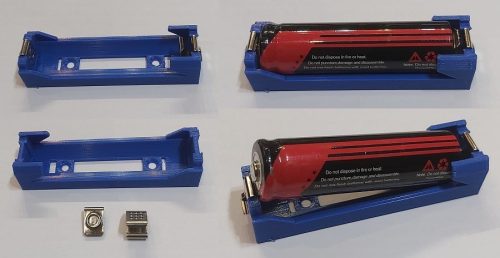18650 Li-ion 1db kúpos érintkezős 66-67 mm-es akkumulátorokhoz, acél rugós és lapos érintkezőkkel, akkumulátor tartó. KAPHATÓ !!!!!!