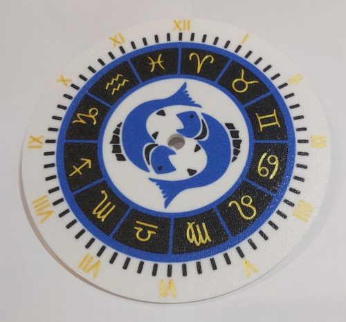 Egyedi falióra Horoszkóp HALAK 175mm, óratartó házzal, óraszerkezet nélkül. (színes) KAPHATÓ !!!