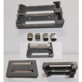   21700 Li-ion 2db lapos érintkezős 70mm-es akkumulátorokhoz, acél rugós érintkezőkkel, akkumulátor tartó, párhuzamos elrendezés. KAPHATÓ !!!!!!!