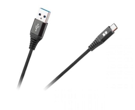 USB kábel A - USB-C  2m, erősített szövet borítással,  legújabb telefonokhoz, 480 Mb/s. AKCIÓS !!!!! RENDELÉS ALATT !!!!!!