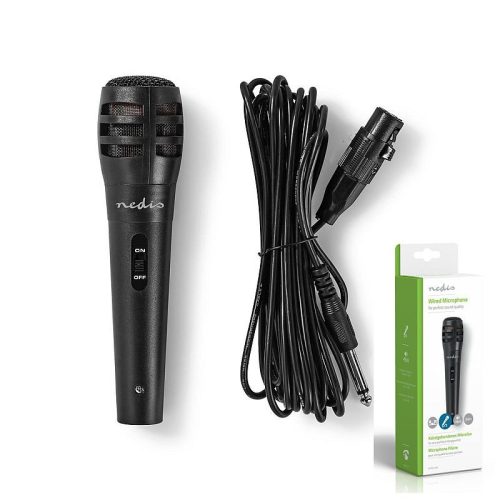 Vezetékes mikrofon, Levehető Kábel 5.00 m, 80 Hz - 12 kHz, 600 Ohm, Integrált kapcsoló, ABS Fekete (MPWD15BK) RENDELÉSRE !!!!! 2-3 munkanap