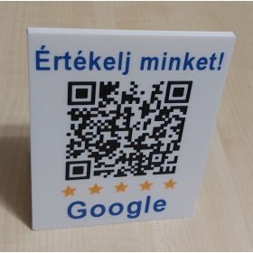   QR-kódos adattábla Értékelj minket ! az Ön cégéről 110x140x60mm. KAPHATÓ !!!!