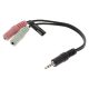 Jack 4pin Sztereó + mikrofon aljzat 3.5 mm-es Dugasz - 2 db 3.5 mm-es Aljzat 0.20 m Fekete  (CAGP22150BK02) KAPHATÓ !!!!!!!!