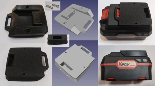 Akkumulátor sín Parkside XS20V, 2db érintkező, vastagított, alsó és hátsó kábelkivezetés KAPHATÓ !!!!!!!