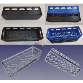   Rekeszes tolltartó, fekvő, kék vagy fekete, rácsos zárt alsóval, modulosan egymásra helyezhető KAPHATÓ !!!!