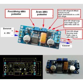   DC – DC lefelé állítható áram és feszültség stabilizátor 0-5000mA -ig (hut_095000) AKCIÓS !!!!! KAPHATÓ !!!!!!