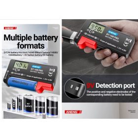   Elem és akkumulátor teszter AA, AAA, 9V, Li-Ion 18650 21700, 1,2-4,8V, 9V KAPHATÓ !!!!!!!!