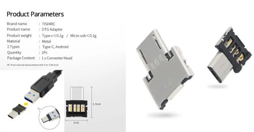 OTG ADAPTER USB-MICRO DUGÓ - USB A DUGÓBA ILLESZTHETŐ KAPHATÓ !!!!!