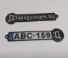 99x24mm rendszámtábla kulcstartó, bevásárlókocsi érmével, megadható reklám felirattal. KAPHATÓ !!!!!!!