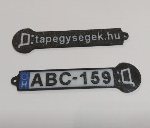 99x24mm rendszámtábla kulcstartó, bevásárlókocsi érmével, megadható reklám felirattal. KAPHATÓ !!!!!!!