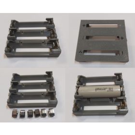   21700 Li-ion 3db lapos érintkezős 70mm-es akkumulátorokhoz, acél rugós érintkezőkkel, forgatott polaritású akkumulátor tartó. KAPHATÓ !!!!!