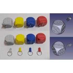   Dobókocka kulcstartóra, közepes méretű, 25x25mm, kicsavarható menetes kulcstartó vég. KAPHATÓ !!!!!!