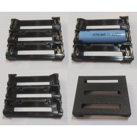   18650 Li-ion 1-10db 65mm-es akkumulátorokhoz, acél rugós érintkezőkkel, forgatott polaritású, FEKETE KAPHATÓ !!!!!