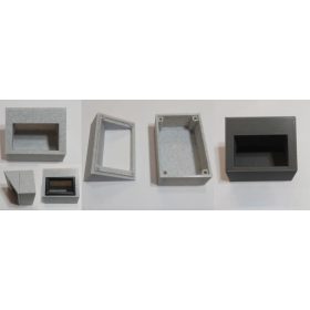   Műszerdoboz műanyag, 30 fokos döntött műszer előlappal, műszer nélkül 60x40x24-47mm RENDELÉS ALATT !!!!!!!