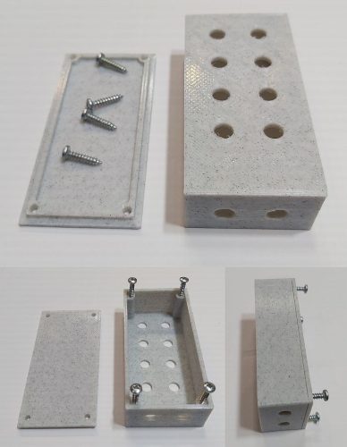 Műszerdoboz műanyag 80x39x24mm 8+2db 6mm lyukkal, + alu szalag 5x10cm, RCA alj. vagy banán alj. elosztáshoz, építéséhez KAPHATÓ !!!!!!!