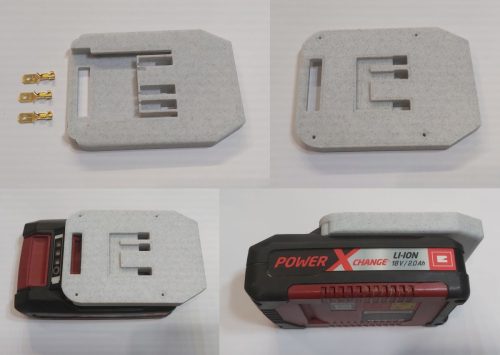 Adapter építéshez, akkumulátorra való ellendarab, Einhell X Change + 3db érintkező KAPHATÓ !!!!!!