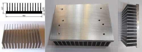 Hütőborda POWER LED-ekhez 111x33x80mm, 1 - 20W-ig passzív hútéssel, 80-100W-ig aktív ventilátoros hűtéssel. KAPHATÓ !!!!!!!