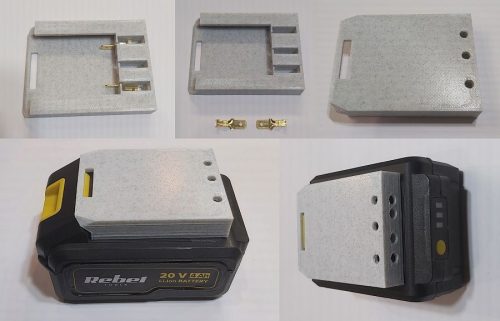 Akkumulátor sín Rebel tools 20V, 2db érintkező saruval KAPHATÓ !!!!!!!