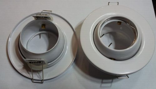 Beépíthető lámpatest billenő, fém, fehér, halogénhez vagy LED-hez foglalat nélkül AKCIÓS !!!!!! (DL56WH) KAPHATÓ !!!!!!
