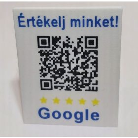   QR-kódos adattábla Értékelj minket ! az Ön cégéről 80x100x44mm. KAPHATÓ !!!!