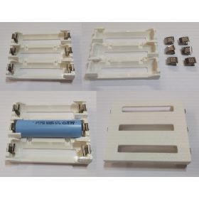   18650 Li-ion 1-10db 65mm-es akkumulátorokhoz, acél rugós érintkezőkkel, forgatott polaritású, FEHÉR KAPHATÓ !!!!!