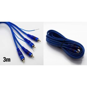   OFC RCA kábel 3m STEREO (kiegészítő árnyékoló/földelő/kapcsoló szállal ellátva) KAPHATÓ !!!!!!
