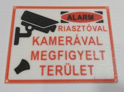 Kamerával riasztóval megfigyelt terület 110x85mm KAPHATÓ !!!!!!