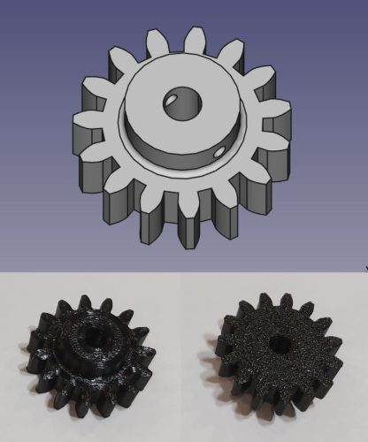 Fogaskerék M=2 x 15 fog x 34 mm 3D nyomtatott, UV álló, PETG-G KAPHATÓ !!!!!!