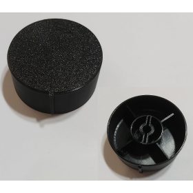   Forgatógomb 51x24mm, 6mm recézett tengelyre, fekete KAPHATÓ !!!!!!!