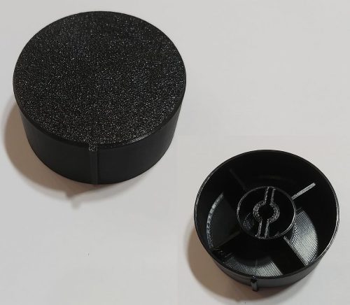 Forgatógomb 51x24mm, 6mm recézett tengelyre, fekete KAPHATÓ !!!!!!!