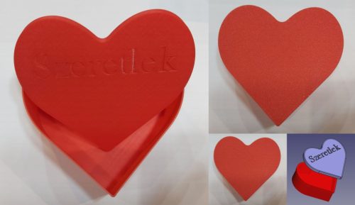 Szív alaku doboz, 137x137x62mm Szeretlek felirattal KAPHATÓ !!!!!