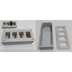   Műszerdoboz 4db kapcsoló kivágással, műanyag 83x37x26mm KAPHATÓ !!!!!!!