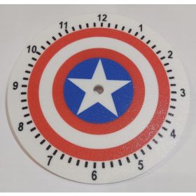   Egyedi falióra Amerika kapitány pajzs 175mm, óratartó házzal, óraszerkezet nélkül. KAPHATÓ !!!