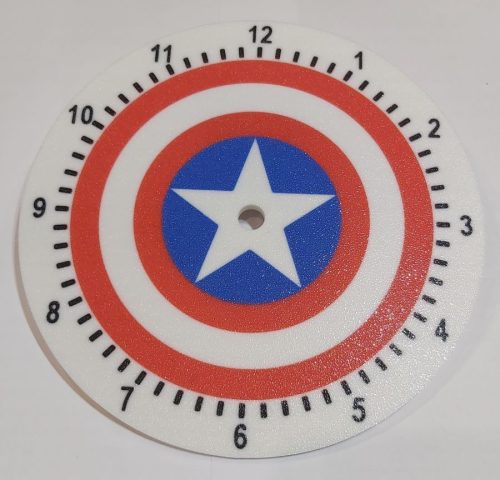 Egyedi falióra Amerika kapitány pajzs 175mm, óratartó házzal, óraszerkezet nélkül. KAPHATÓ !!!