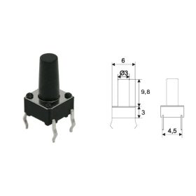   Mikro kapcsoló 0,05A 12V hosszú 9,8mm nyomógombbal KAPHATÓ !!!!!