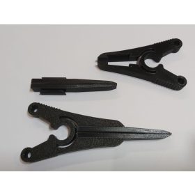   Műanyag rugós szorító csipeszt, egyenes, 82mm cserélhető szoritópofa, UV álló, 128mm KAPHATÓ !!!!